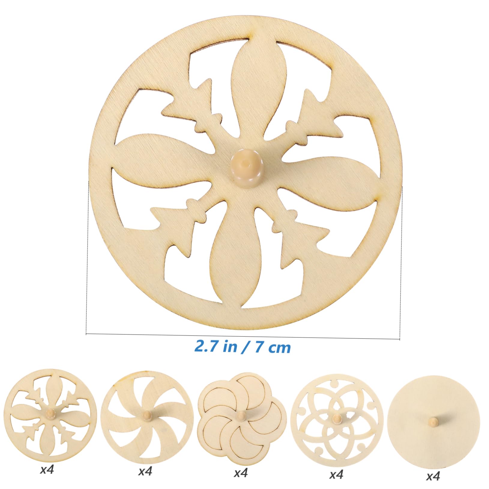 JOINPAYA 20pcs Kids Gyroscope Toys Unfinished Wooden Spinning Tops Craft Toy Painting Kids Gyroscope Tops Random Color