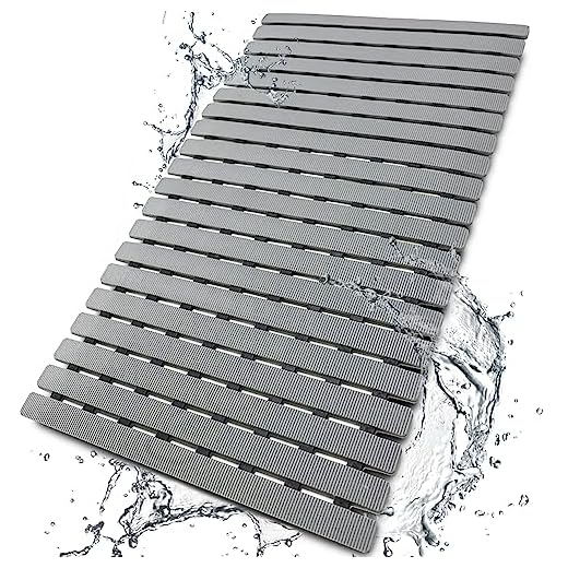 BEMISO Shower Mat Non Slip Bathtub Mat with Suction Cups and Drain Holes 27.5 x15.7 Inch Bath Mat for Tub & Shower.Easy Dry,Easy to Cut,Eco-Friendly