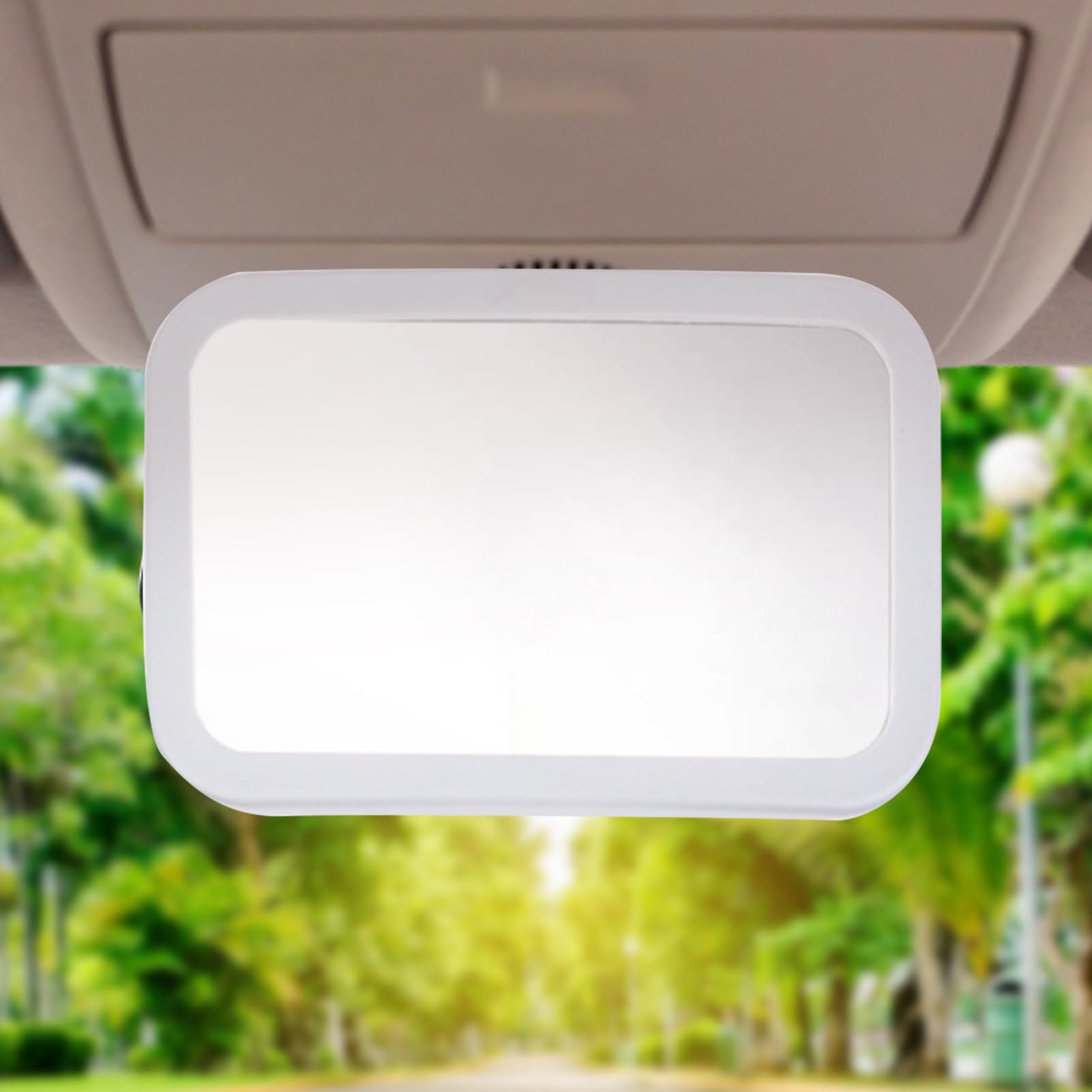 Espejo de asiento de coche de bebé orientado a la parte trasera – Espejo de equipo LED con visión amplia para asiento de coche – Espejo retrovisor ancho con USB para asiento trasero, viajes y viajes