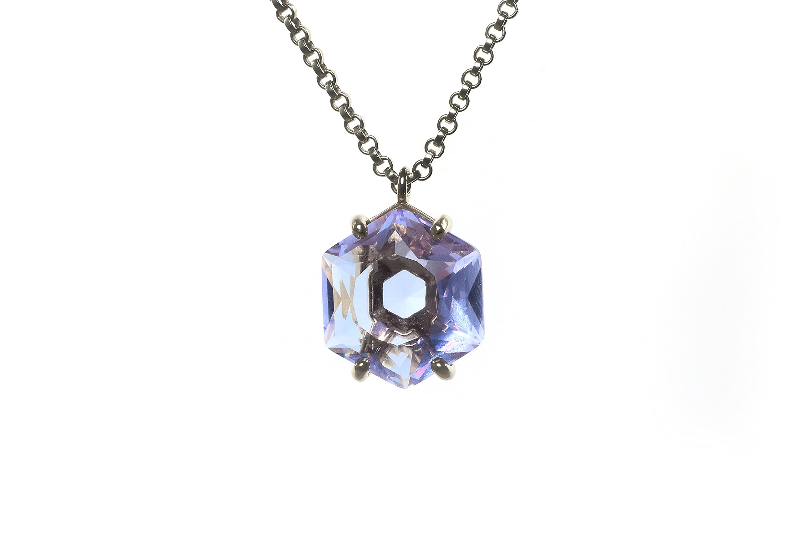 Anemone Tanzanite Collar en Plata de Ley - Collar de Cristal de Declaración Brillante - Collar Colgante Personalizable, Collar de Moda, Collar de Piedra de Nacimiento, Collar de Joyería de Regalo