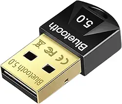 Adaptador Bluetooth 5.0 USB 2.0 para PC e Notebook – 20m de Alcance – Compatível com Windows 7/8/8.1/9/10/11 – Conecta Mouse, Teclado, Fones, Controle Gamer e Impressoras - Linha Premium