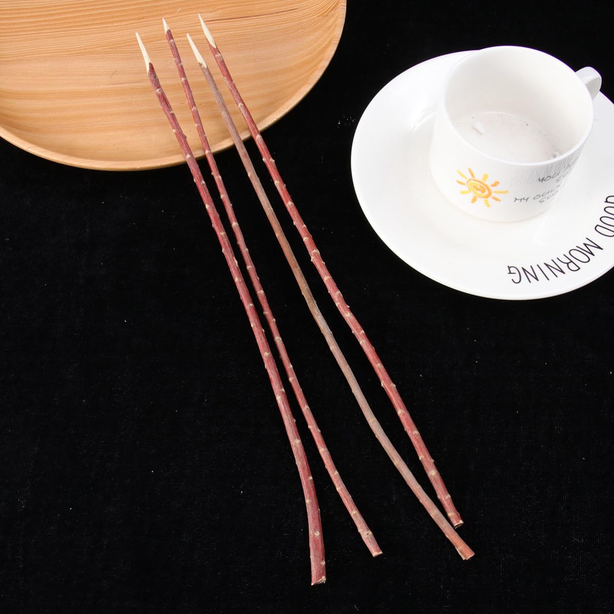 PACKOVE Forchette per Barbecue per Barbecue All'aperto Pratiche e Comode da Impugnare 100 Pezzi in Legno di Salice Rosso e Piccoli Negozi