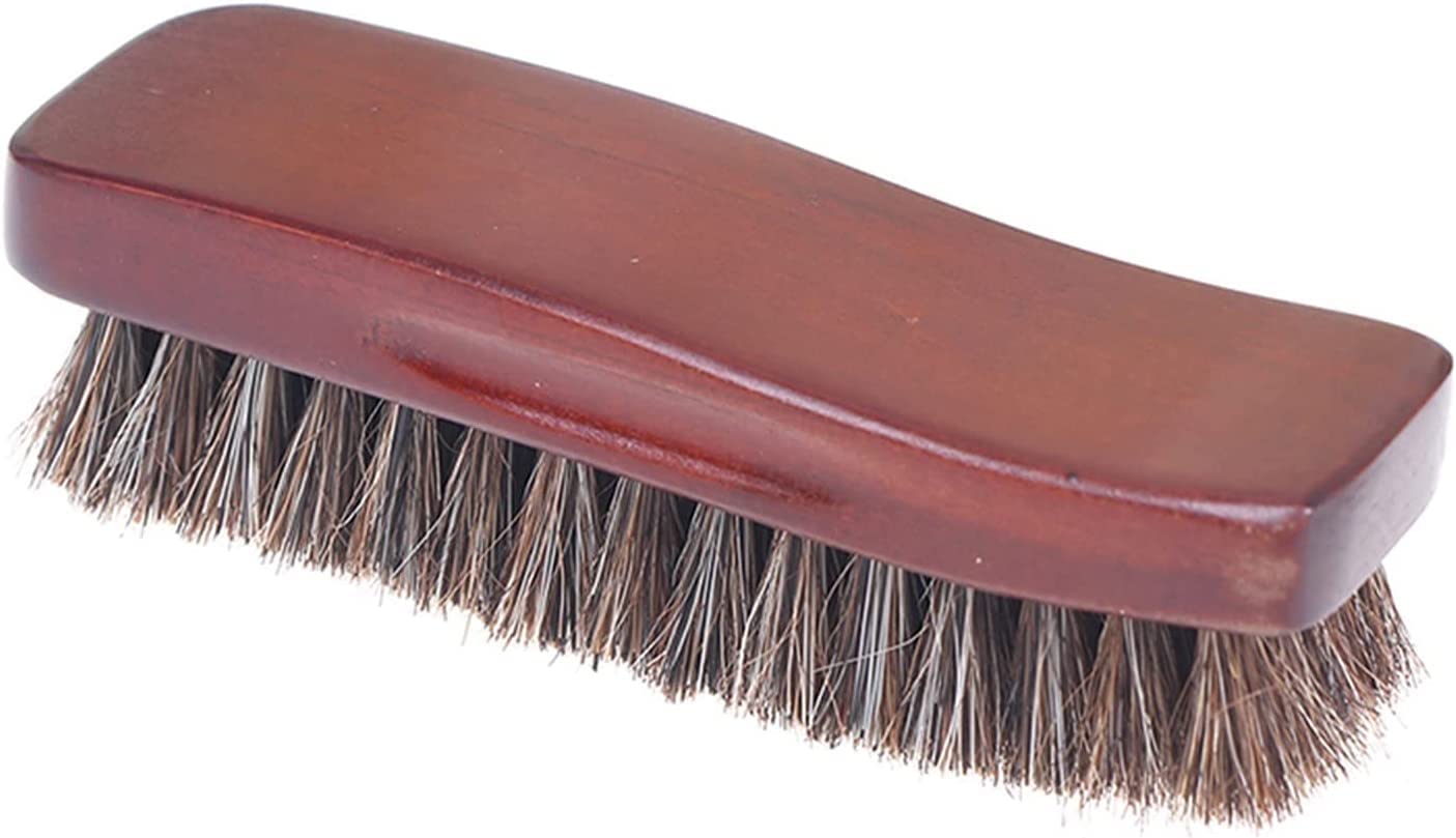 Cepillo for Zapatos, cerdas de Madera Natural, Cepillo for Botas de Pelo de Caballo, Cepillo for Zapatos, Mango de Madera Pulido, Cepillo de Pelo Real, Limpieza for Cepillo(17x2cm)