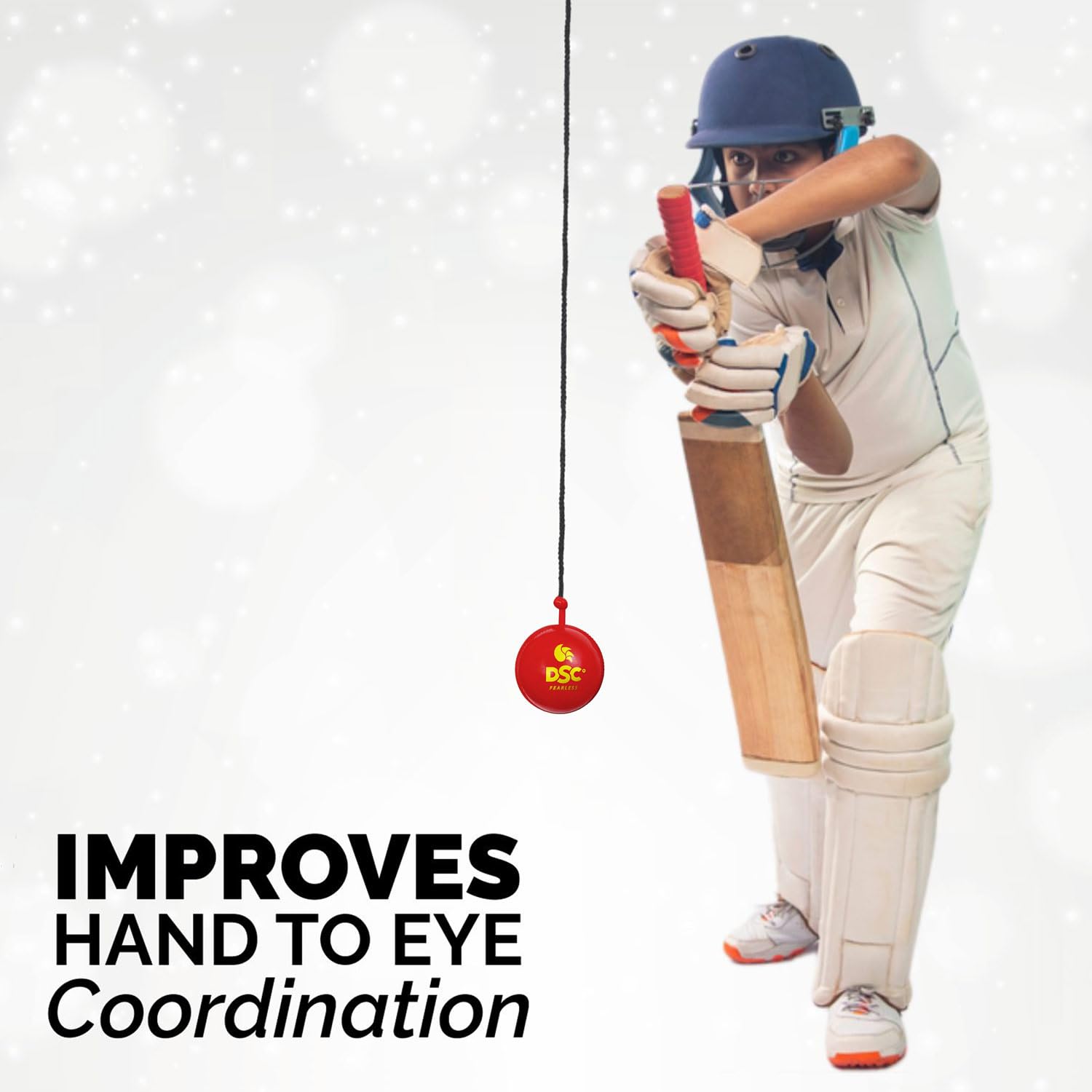 DSC Hanging Synthetic Cricket Ball (Red, Club Size), Standard
