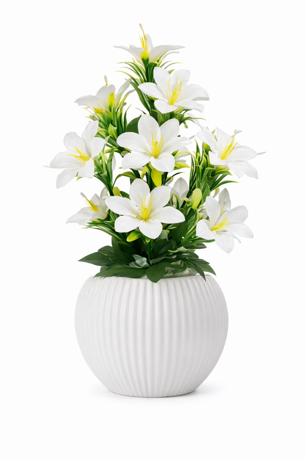Buy GREENORA Artificial 12 Lily Flower Plant with Big Size