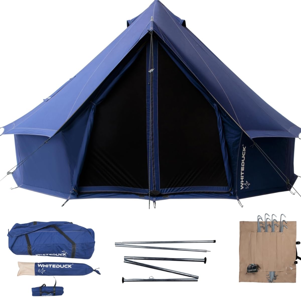 WHITEDUCK Regatta Canvas Bell Tent - w/StoveJack, Waterproof, 4 Season Luxury Camping and Glamping Yurt Tent Outdoor