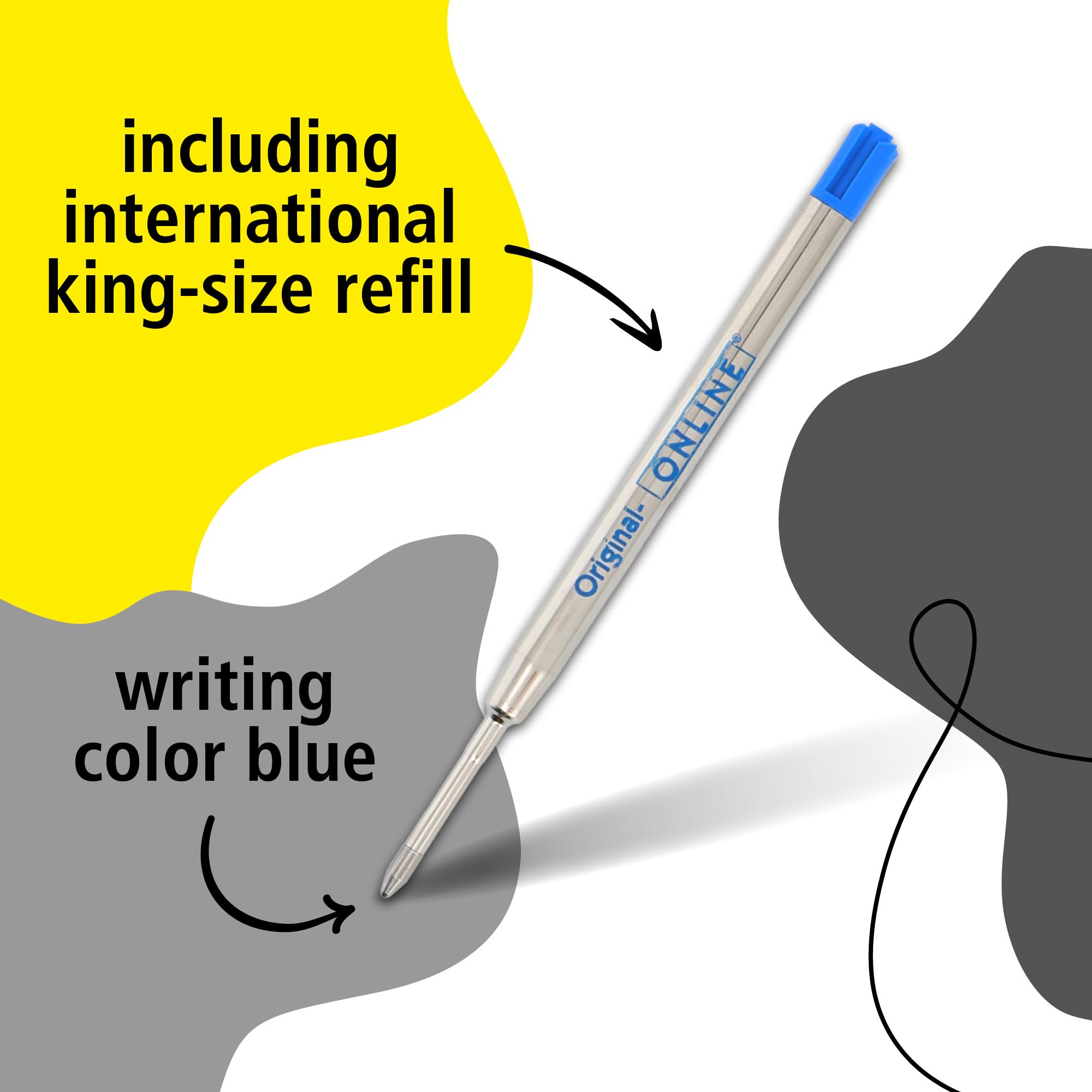 ONLINE twist ballpen OCTOPEN I metal pen red I replaceable large capacity refill I writing colour blue, indelible I gift idea - Image 4