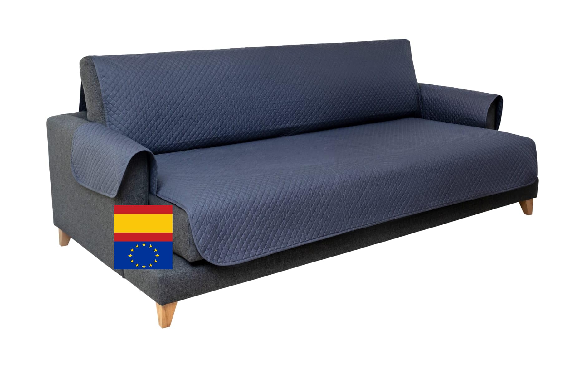 Funda Sofá 4 Plazas – Cubre Sofá Acolchado Reversible y Lavable – Protector Sofá Resistente contra Manchas y Arañazos – Ideal para Mascotas y Niños – Fabricado en España