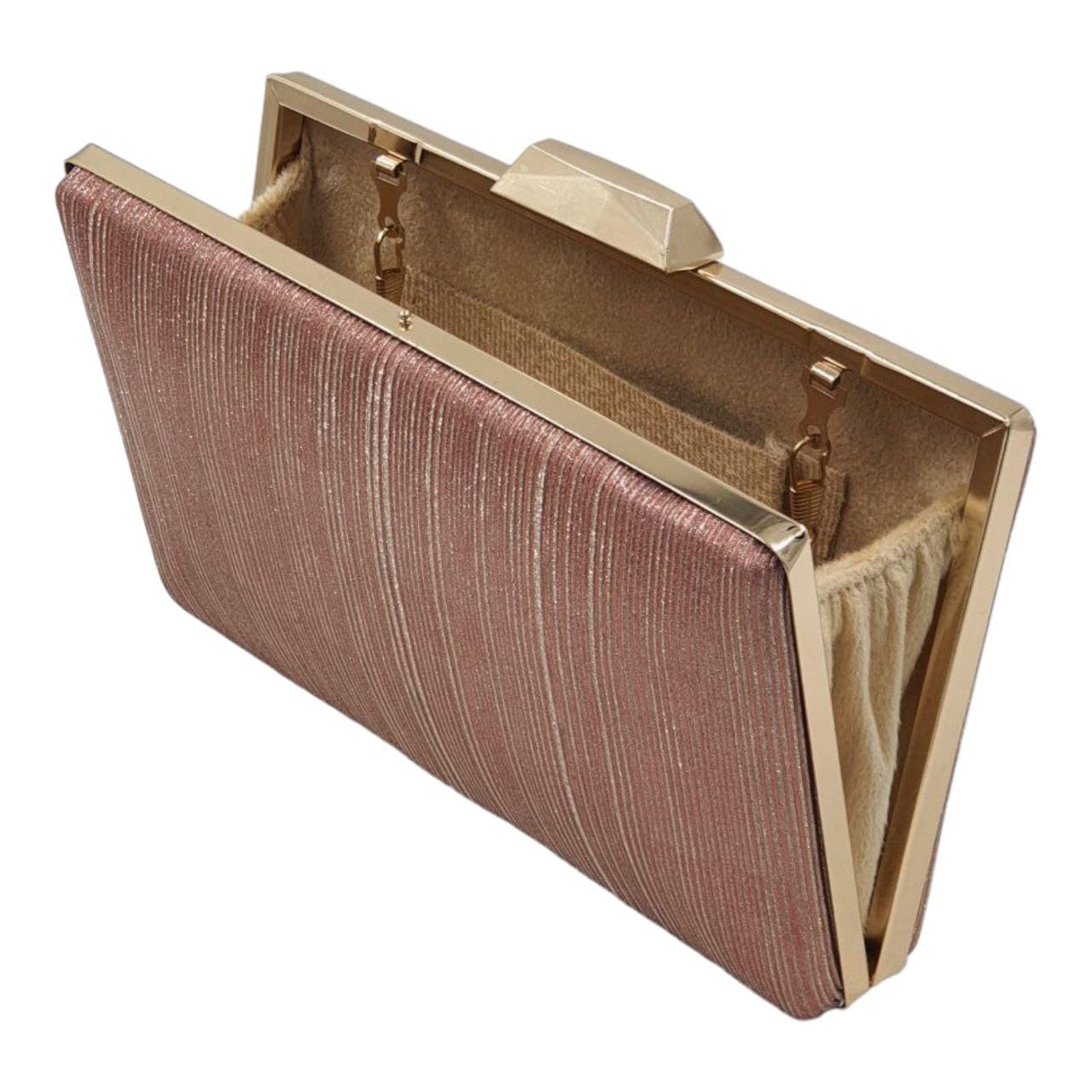 WISEWALKER Womens Italiyan Dom Framed Box Clutch Party Clutch | Bridal clutch | Box Clutch with Golden Chrome Frame Stylish Heavy Push Lock With Long Sling Chain for Ladies (Pink) (B0DBF8WF4Q) Amazon Price History, Amazon Price Tracker