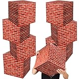 Mototo 8 Pieces 11.8 Inch Video Game Brick Boxes Red Brick Box Brick Party Favor Box Brick Boxes Cardboard for Brick Comic Theme Party Video Game...