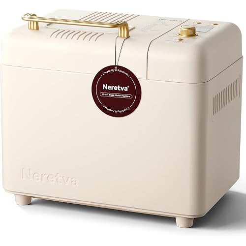 Neretva 2.2LB 15-in-1 Bread Machine with Dual Heater and Auto Nut Dispenser