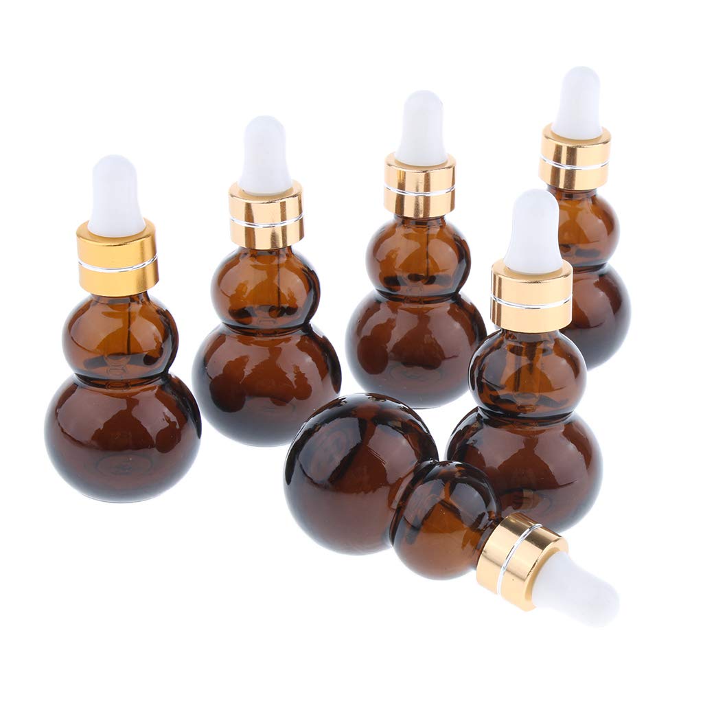 5 sztuk 6 x szklany pojemnik z zakraplaczem tykwy 10 ml, 6 sztuk