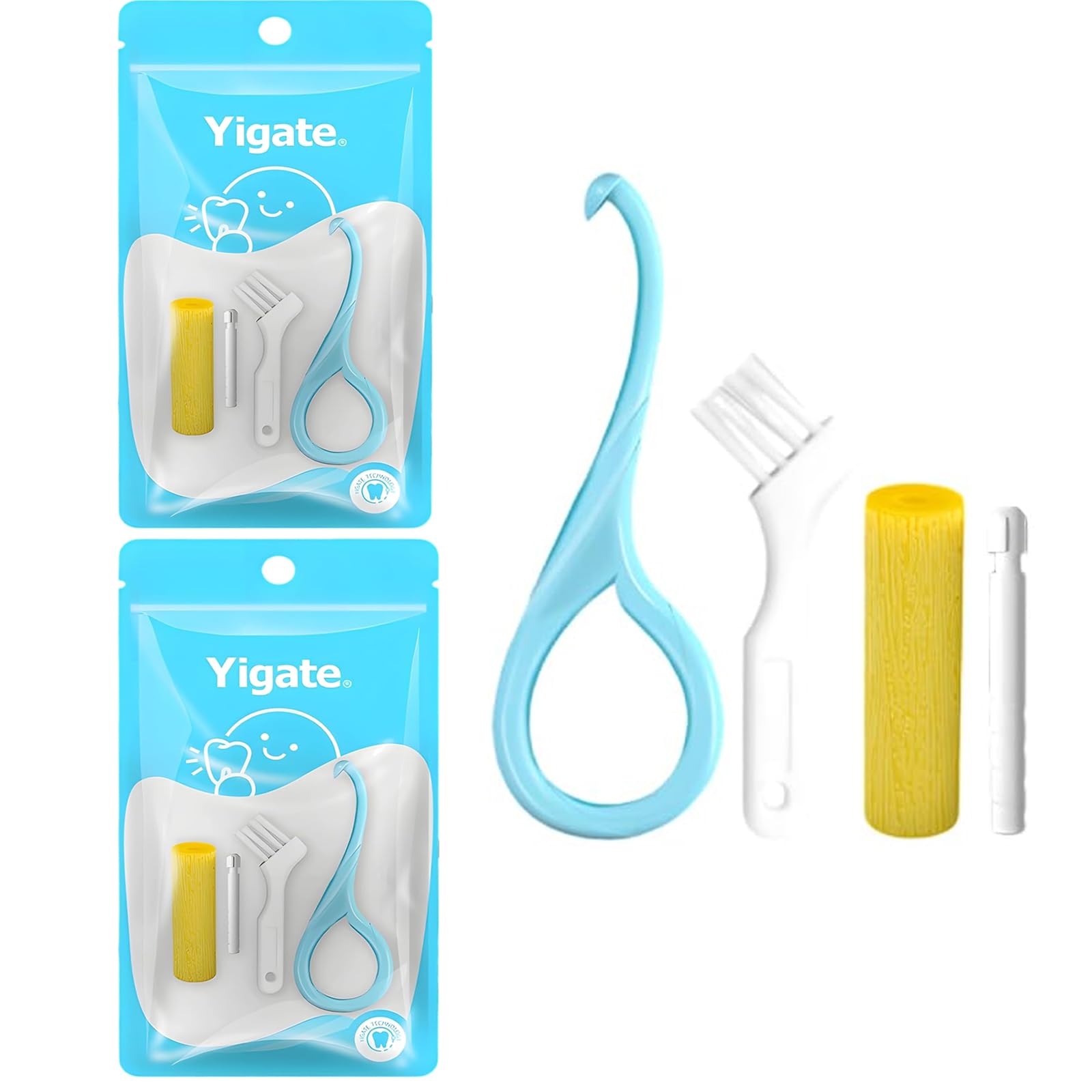 Aligner Removal Tool, 2 Aligner Cleaner Sets of 4 Dental Tools for Invisible Teeth Braces and Teeth Aligners, Easy Aligner Cleaner and Invisalign Cleaner, White