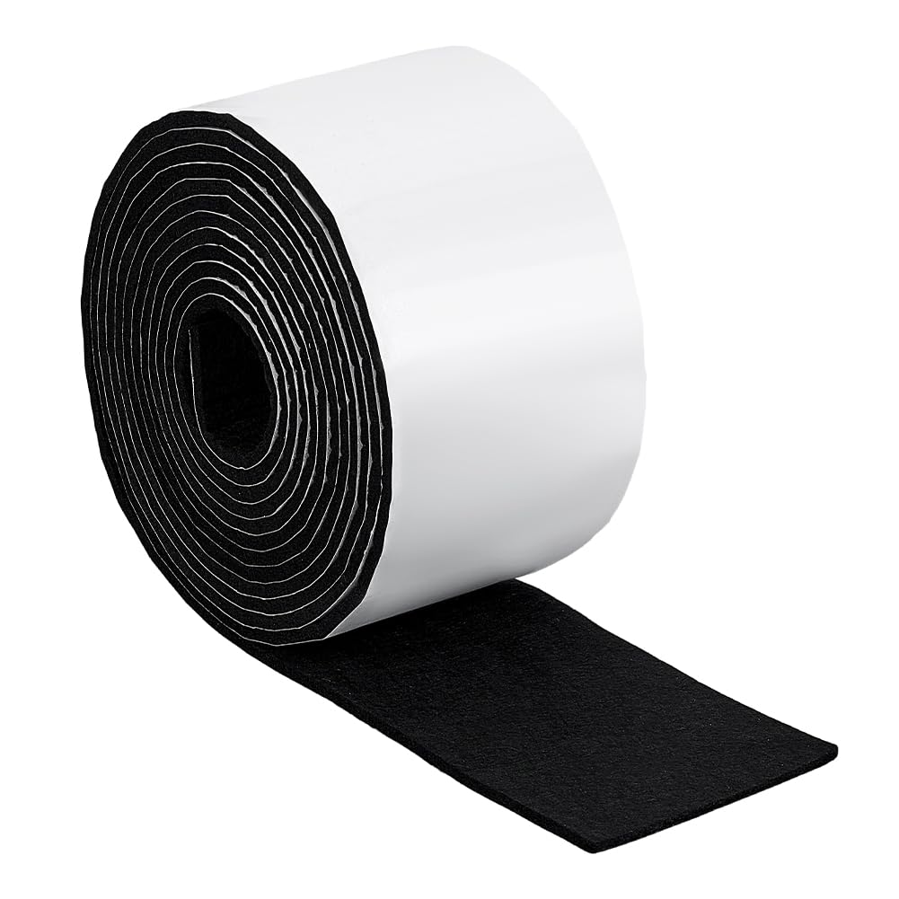 OLYCRAFT 5m Strisce In Feltro con Retro Adesivo Striscia In Feltro Autoadesiva Nera 10cm di Larghezza Striscia di Protezione per Mobili Protezione Antigraffio Del Pavimento Sigillatura Delle Finestre