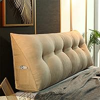 Vista 15 de Almohada grande triangular para cabecero con cuña y respaldo de posicionamiento, almohada de lectura, cojín lumbar para sofá cama con funda Rosa