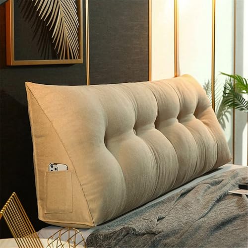 Vista 51 de Almohada grande triangular para cabecero con cuña y respaldo de posicionamiento, almohada de lectura, soporte de espalda, cojín lumbar para sofá