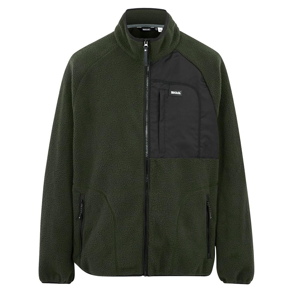 Regatta Mens Frankie Borg Full Zip Fleece Plush Stretch Warm Winter Layer Top
