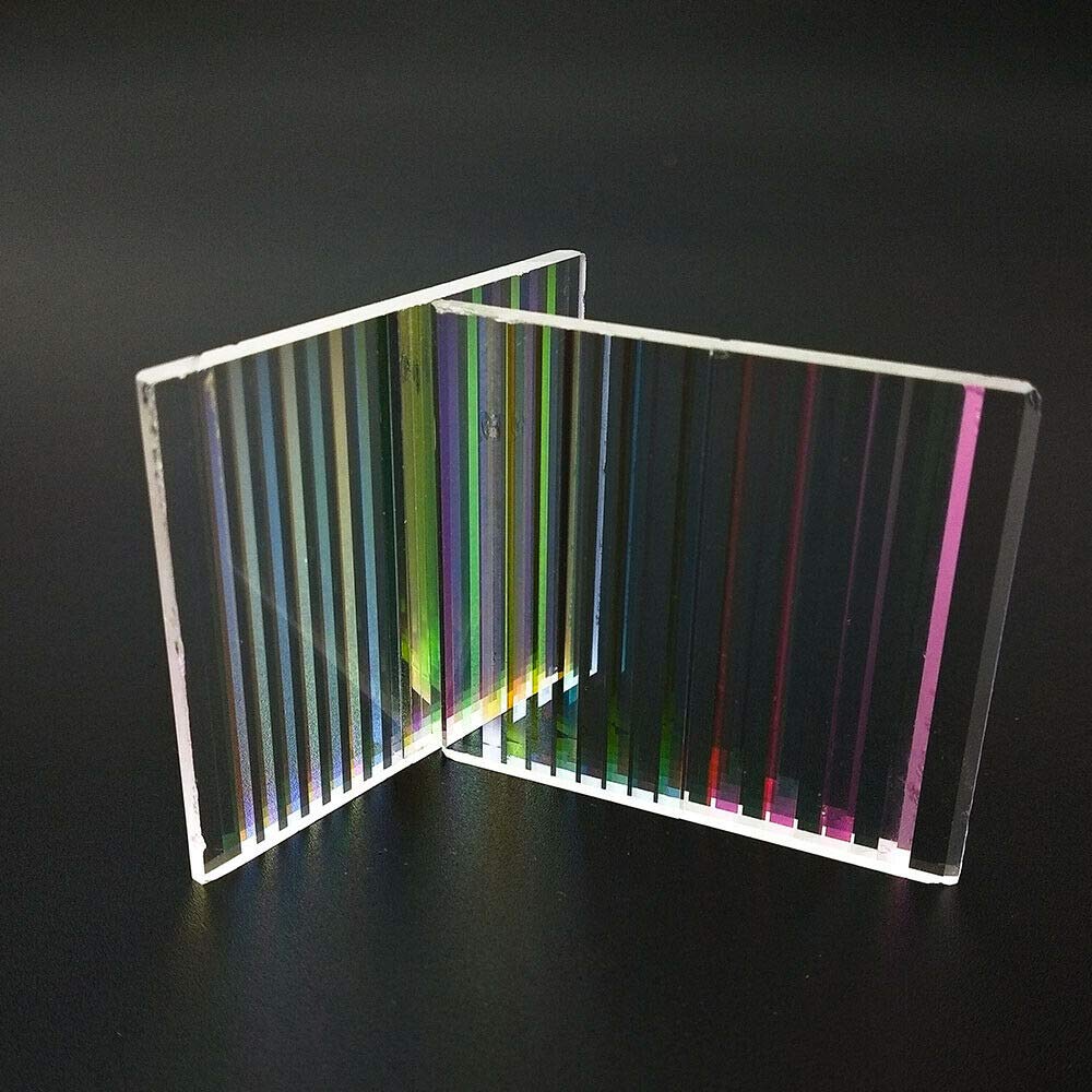 2pcs Optical Glass Prism Defective Prisma Optical Prism Physics Decorative Prisma Rectangle Dichroic Prism 37 * 35 * 2mm (Color : Clear)