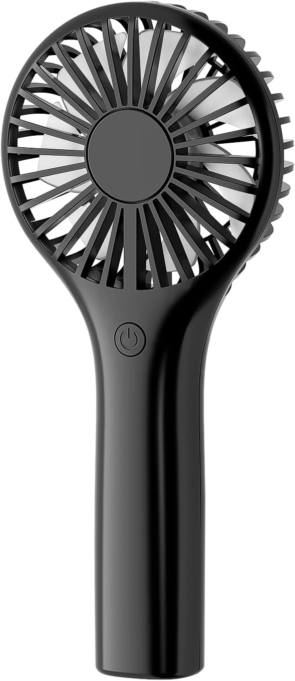 TriPole Mini Handheld Fan Portable Personal Fan with 3 Speeds, Strong Wind Battery Hand Held Fan for Travel Trip Outdoor Concerts, Cute Small Rechargeable Lash Fan for Makeup Skincare Drying, Black
