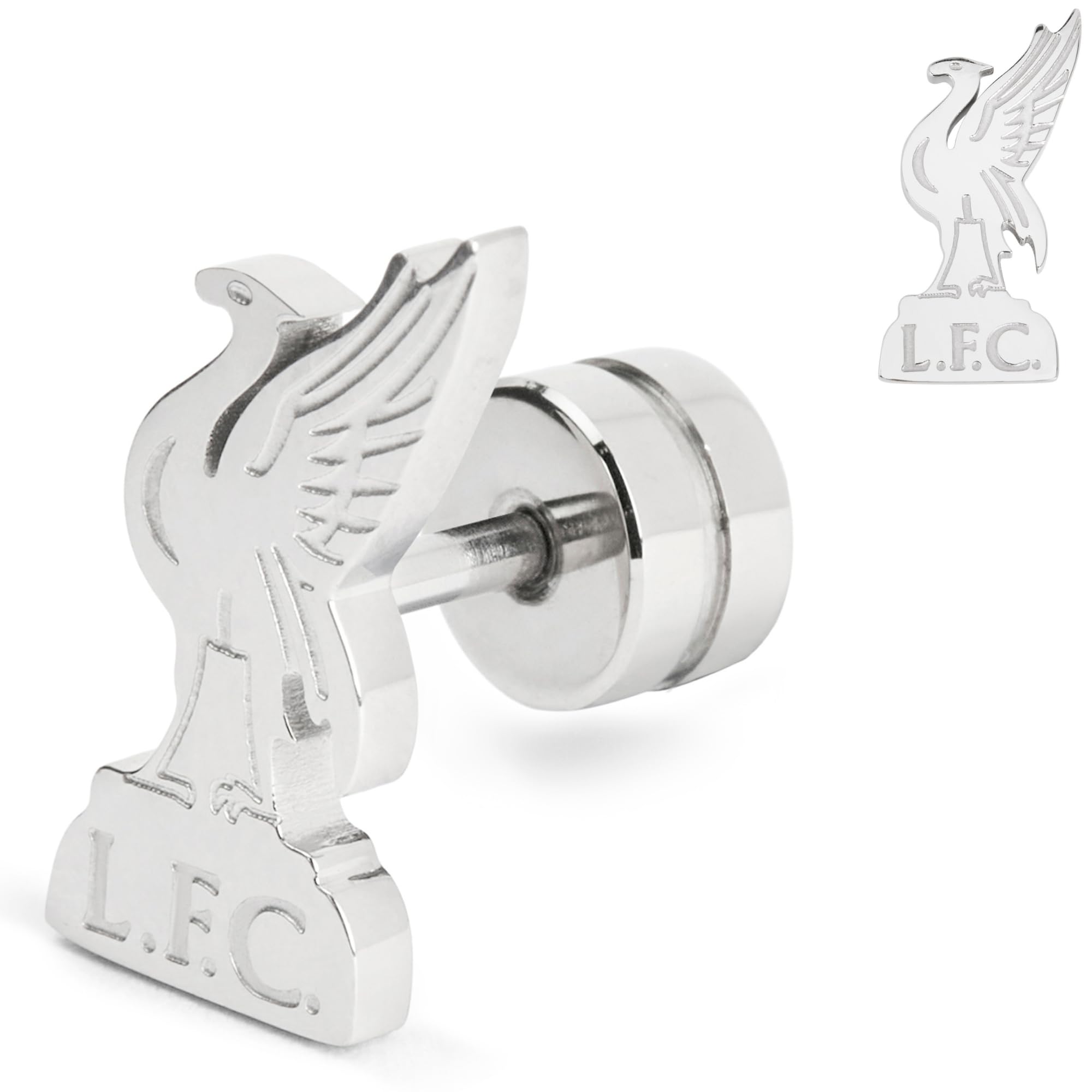 Official Liverpool FC Stainless Steel Single Stud Earring โ Shaped Liverbird L.F.C. Design
