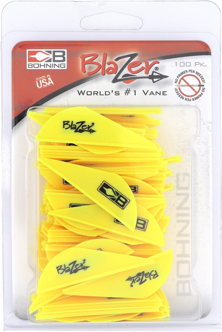 Bohning True Color Blazer® Vane, 2” Hunting, 3D, Vane, Don't Tread on Me - Neon Yellow, 100pk