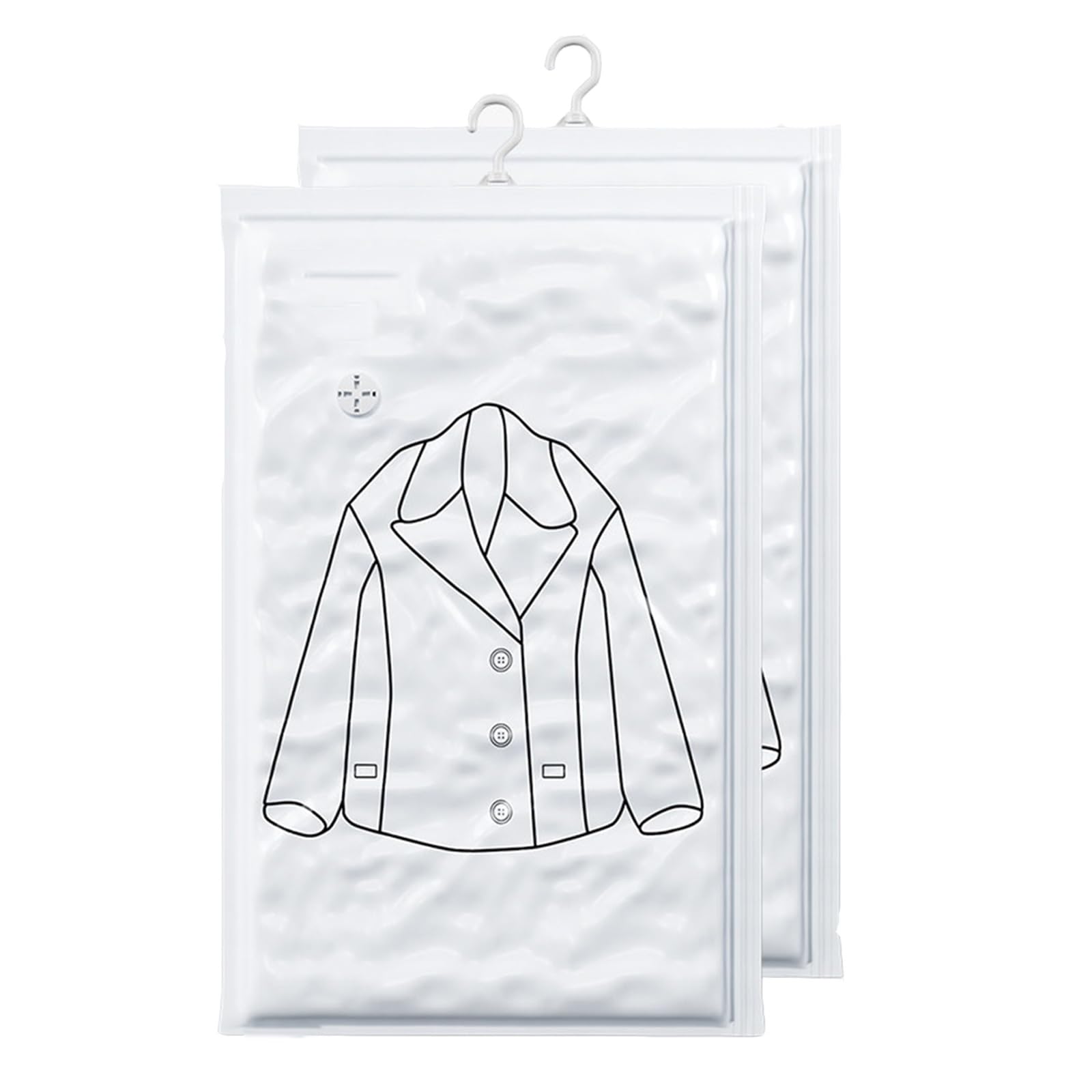 Lote de 2 Fundas Ropa, Bolsas para Guardar Ropa PA y PE Válvula Aire Sellada, Ideales para Guardar Chaquetas Plumón Chaquetas Acolchadas Algodón