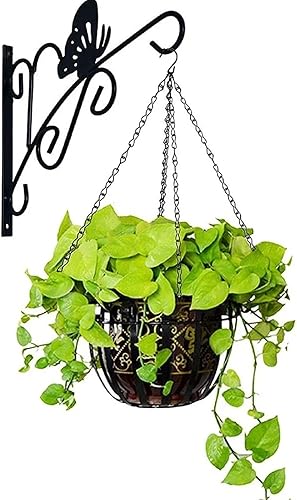 Cadenas largas colgantes para macetas con clips, cadena negra de 18 pulgadas, soporte de cadena de repuesto para comederos de pájaros, macetas,