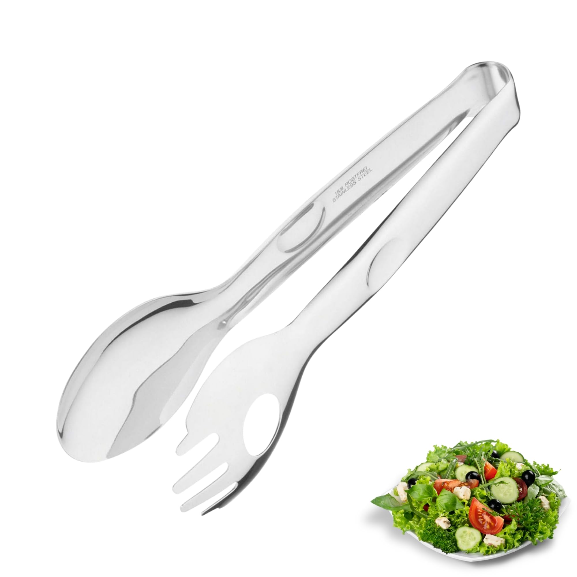 Westmark 2 pinze per griglia/servizio, con zampe in acciaio inox e elementi in legno sui manici, lunghezza: 44 cm, acciaio inossidabile/legno, Classic Wood Maxi, Argento/Marrone, 162922E3