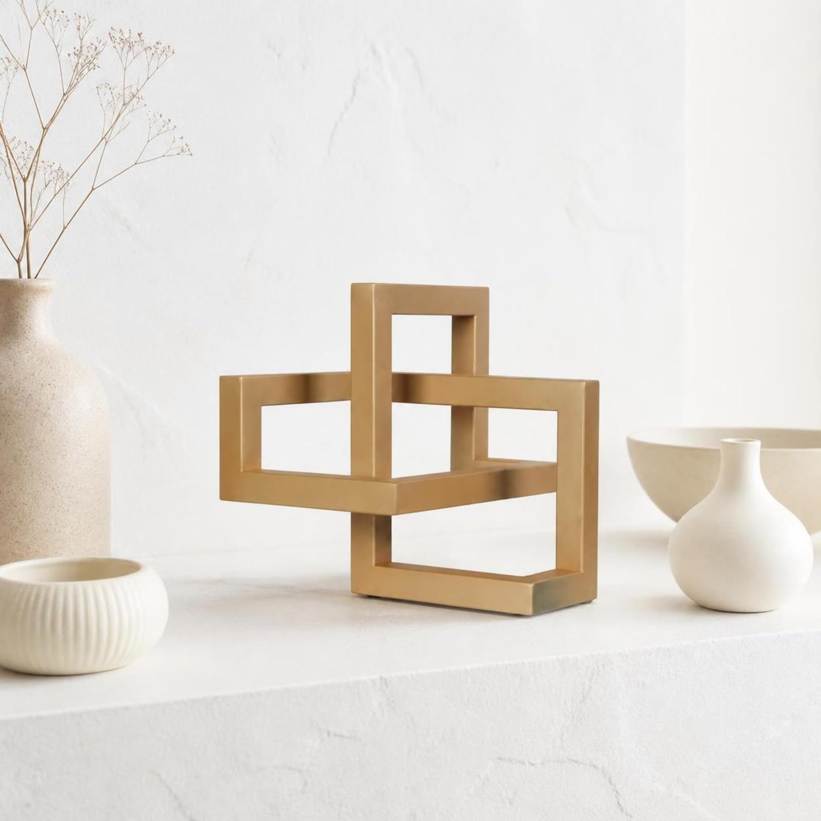 B Baosity Escultura Hierro Artístico Decoración | a Mano, Estatua, para Estantería, Dorado