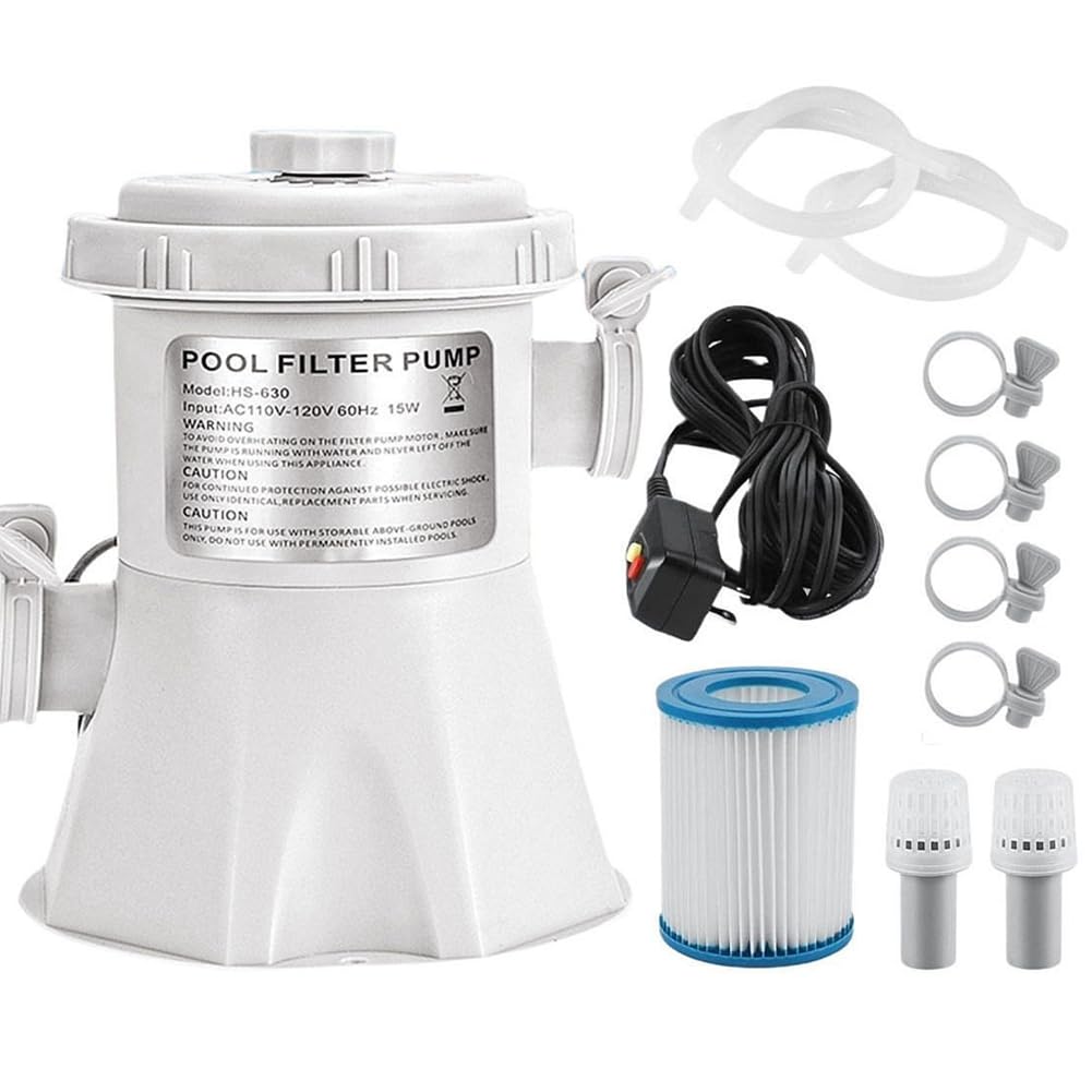 Kit de bomba de filtro para piscina superior, 300 galones, bomba de filtro para piscina doméstica, potente bomba de filtro de piscina, enchufe UE