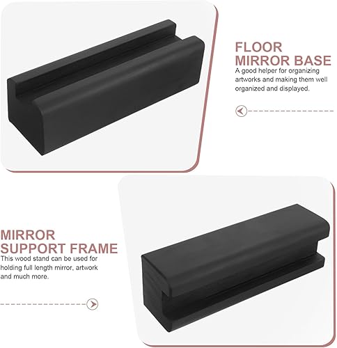 Miniatura 3 de DOITOOL Soporte de espejo de cuerpo completo Estante de madera para obras de arte Base de soporte de espejo antideslizante Soporte de espejo de