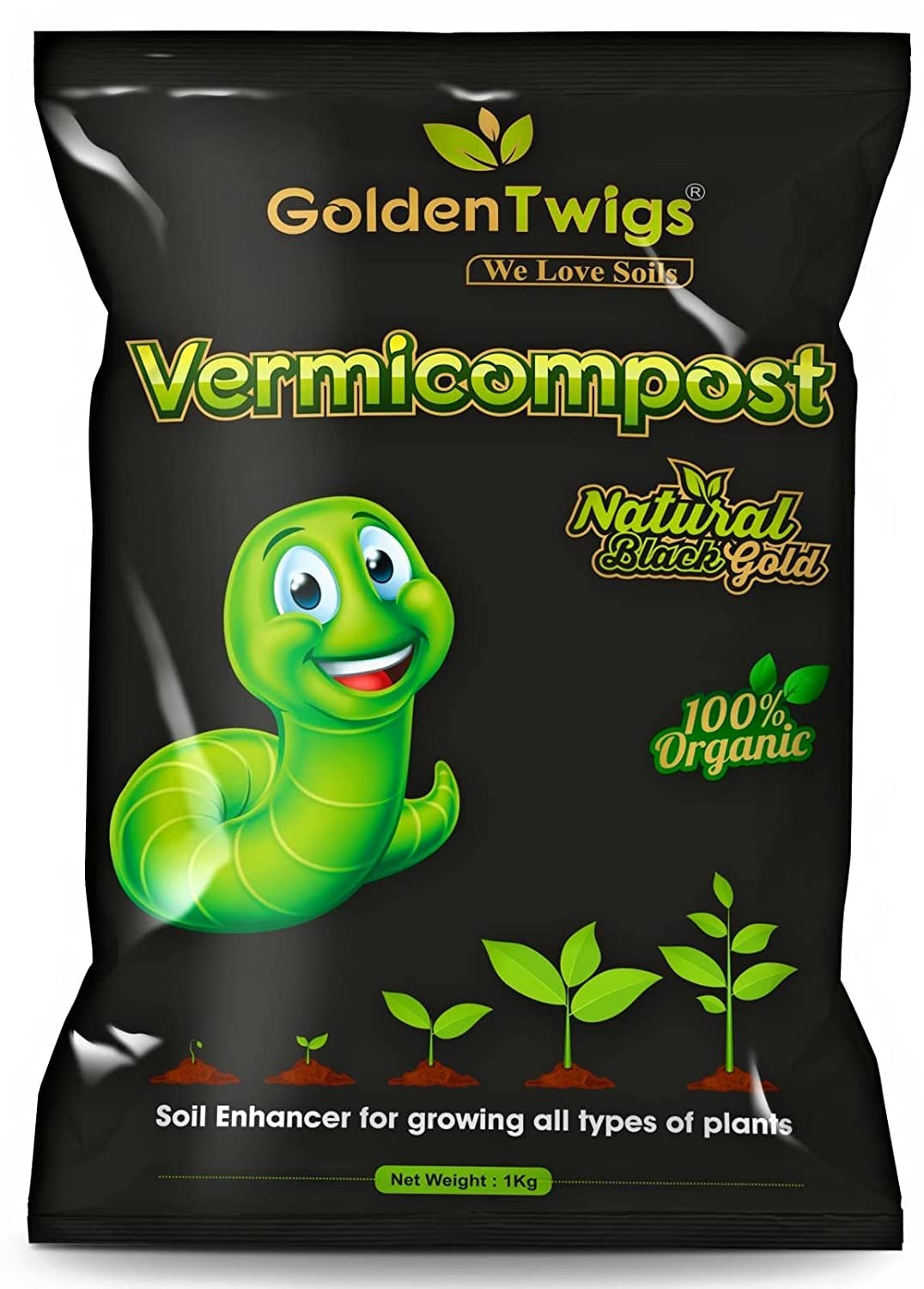 Golden Twigs Vermicompost - Pure Worm Castings, 100% Organic Natural Fertilizer - 1Kg Vermicompost, Granules (B0B1XC22NX) Amazon Price History, Amazon Price Tracker