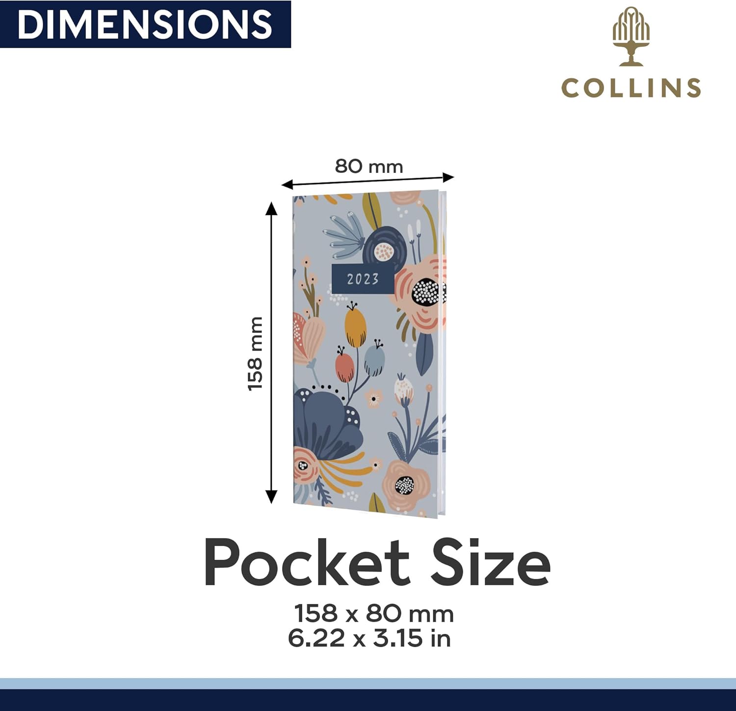 Collins Enchanted Pocket Week to View 2023 Diary - Light Blue (EN73.57-23) - Complete Planner, Agenda and Journal