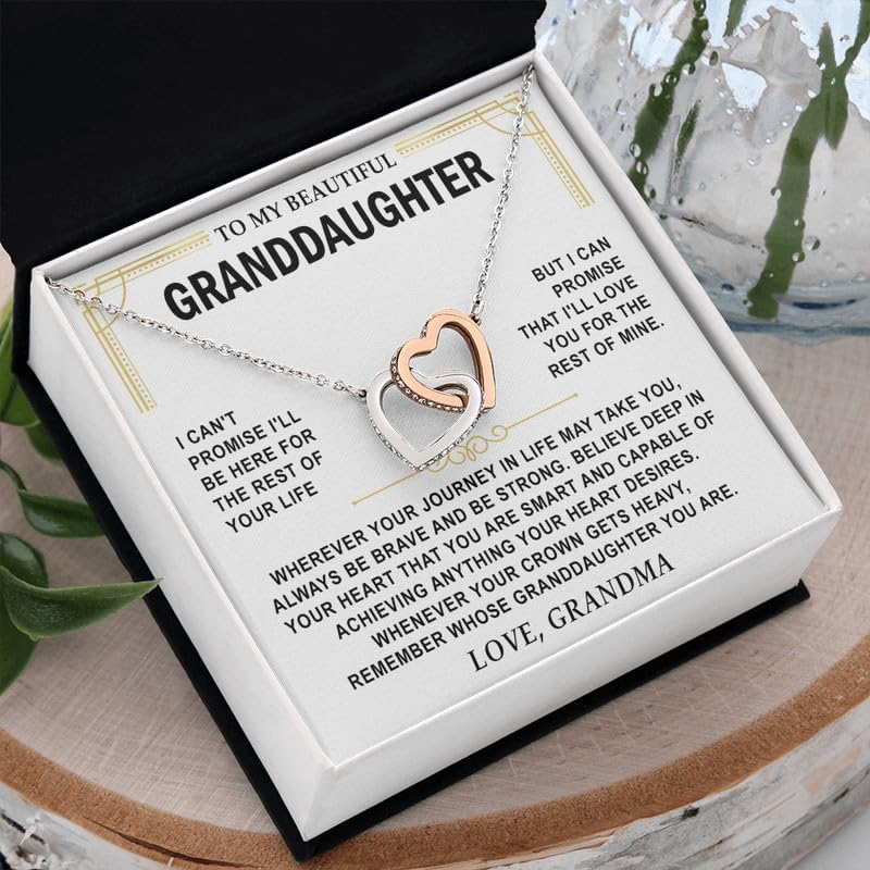 VIRAGIL To My Granddaughter Necklace Gifts From Grandma Grandmother or Grandpa Grandfather To My Granddaughter Graduation Christmas Birthday Pendant Jewelry with Message Card and Gift Box - Image 2