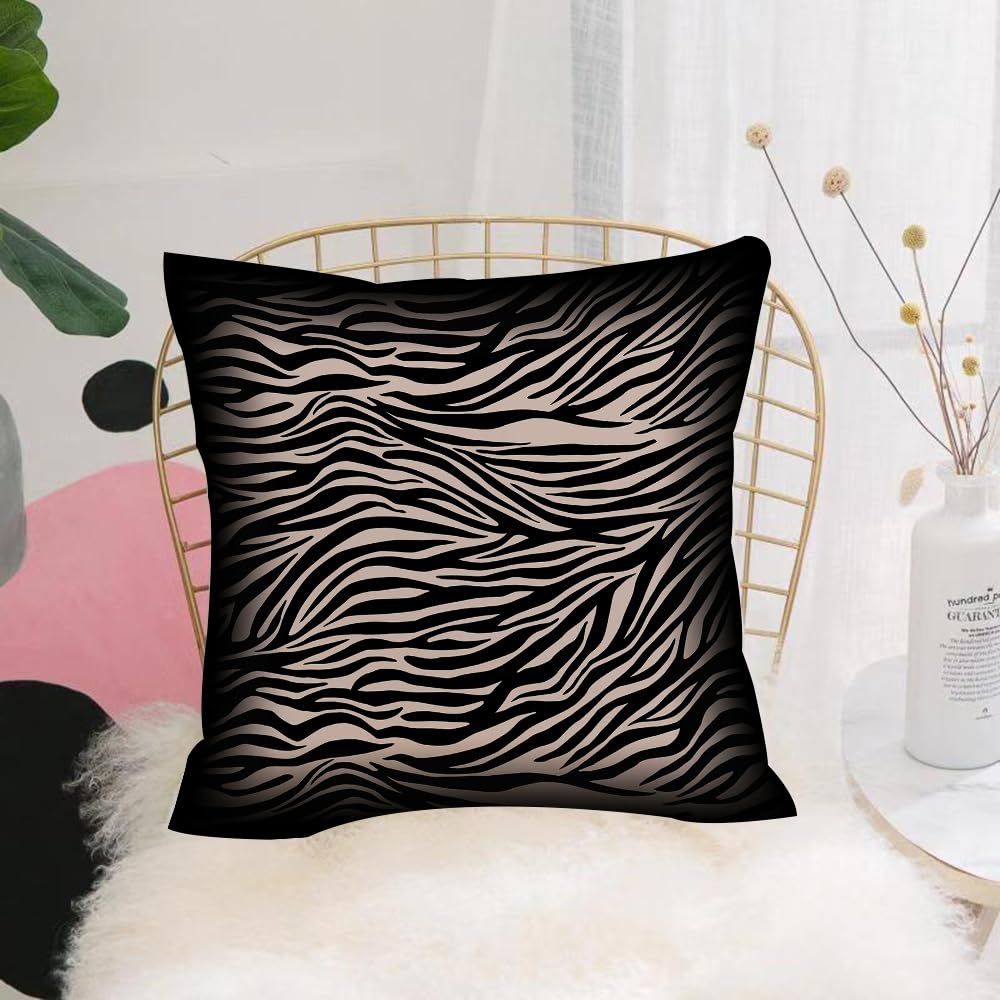 HYOSXW Cushion Cover,Throw Pillow Case Home Decorative for Living Room Bedroom Sofa Chair 16X16 Inch,animal zebra scarf pattern black e,Pillowcase 40X40cm