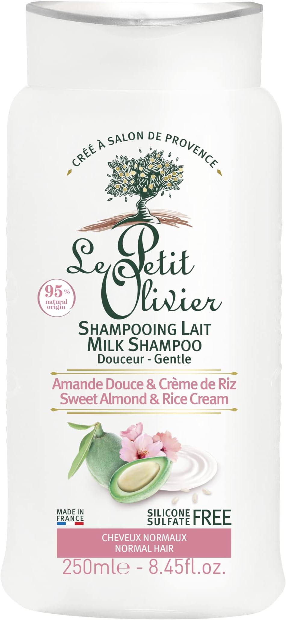 Le Petit Olivier Sweet Almond & Rice Cream Milk Shampoo - Normal Hair, 250 ml