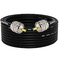 Vista 12 de Cable coaxial CB, cable coaxial RG58 de 25 pies, cable PL259 macho a macho + adaptador SO239 hembra a SMA/UHF/BNC, paquete de 4 unidades para antena