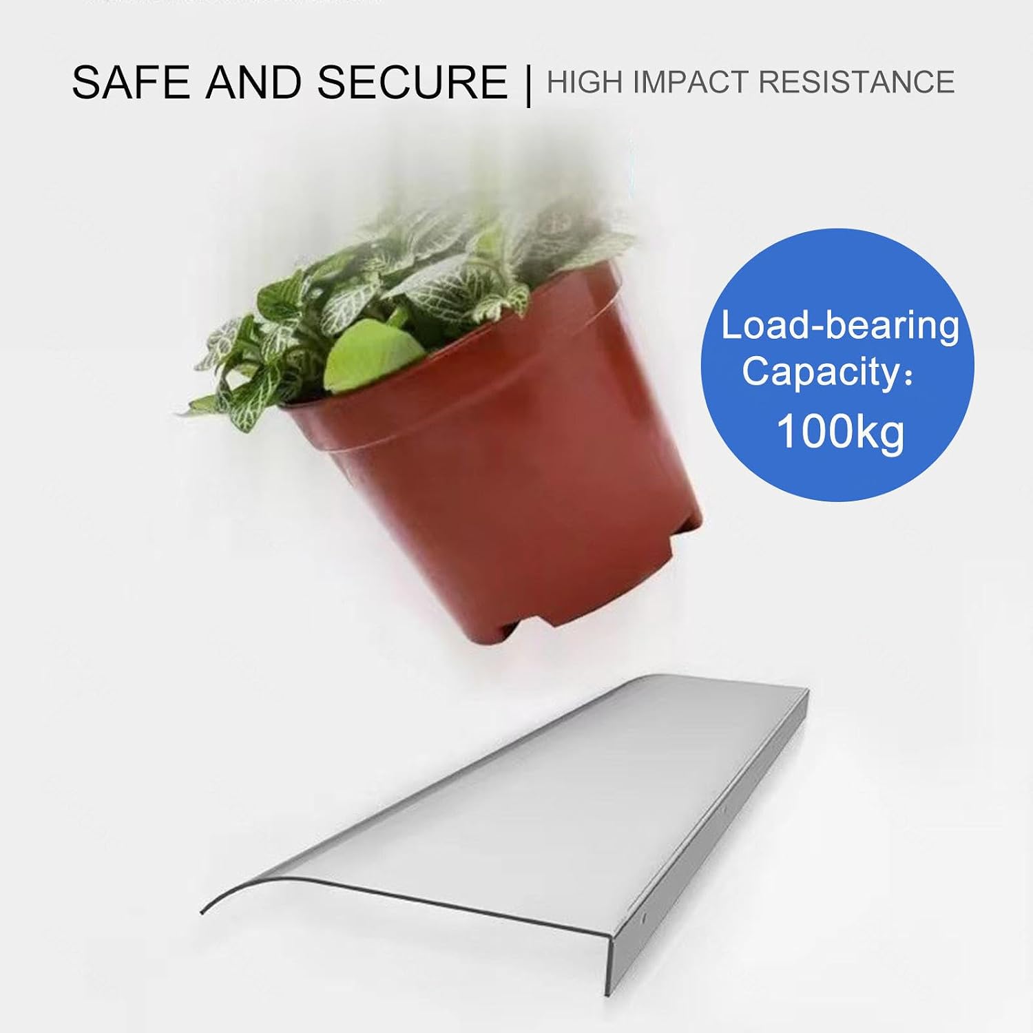 Outdoor Transparent Canopy-Transparent UV Resistant Window Awning Canopy - 3.5mm Polycarbonate Cover for Front Door, Garden, Patio Roof Shelter - Rain Protection - Clear, 50x230cm/19.7x91in