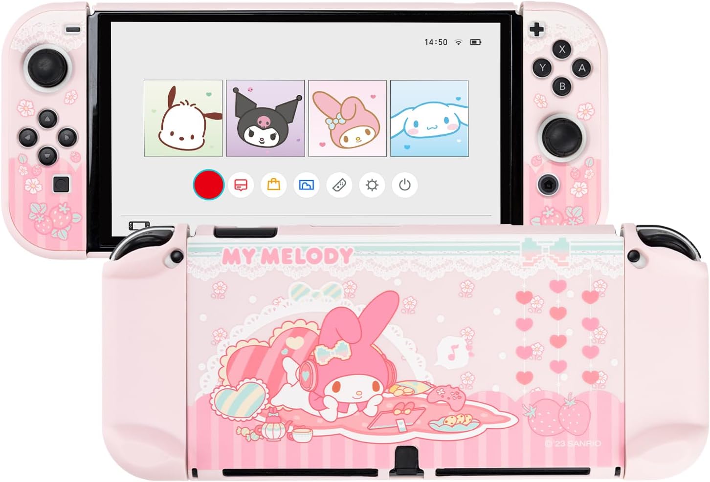 Switch Protective Case for Switch OLED, Kawaii Cartoon Slim Cover Case,Hard PC Protective Shell Compatible with Switch OLED Console