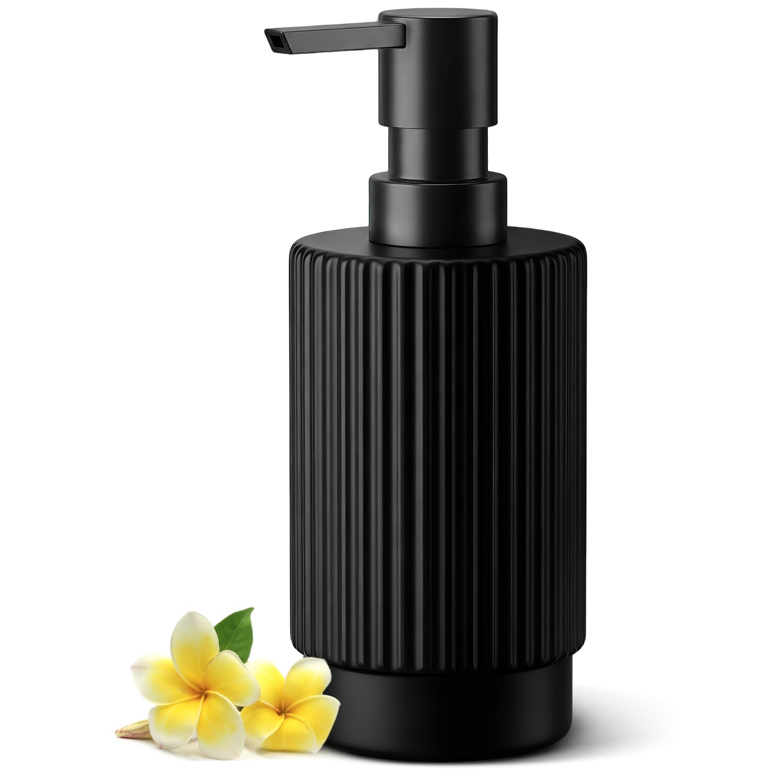 VIMERPA Dispensador de jabón acanalado negro, 1 paquete
