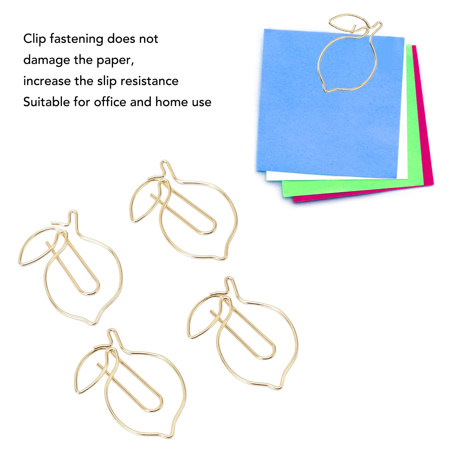 100PCS Gold Paper Clips, Cute Paperclips Lemon Paper Clips with a Transparent Storage Box Office Supplies for Office School Home Use - Image 4