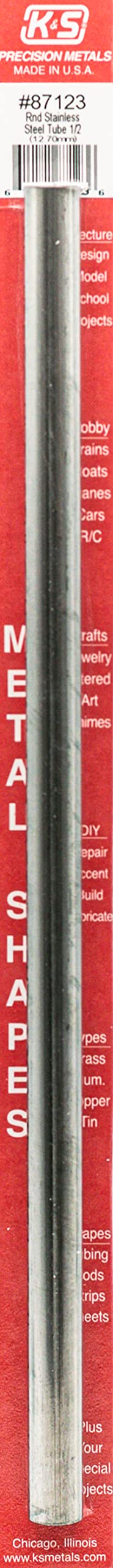 K&S K & S PRECISION METALS 87123 1/2x12 SS Tube