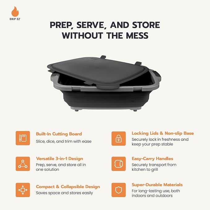 Drip EZ Cubeta Plegable para BBQ XL Negra miniatura 3
