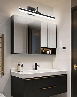 Modern Black Vanity Light Adjustable LED Bathroom Light Fixture Over Mirror Rotatable Vanity Lighting (Black, 23.6IN 4000K Dimmable)