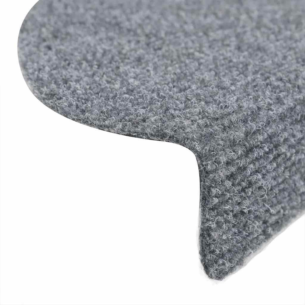 Lot de 5 tapis d'escalier autocollants gris clair 56 x 17 x 3 cm avec dessous antidérapant pour escalier en bois, escalier intérieur, isolation phonique et protection du sol pour la sécurité