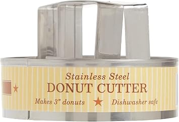Mrs. Andersons Baking Donut Cutter with Handle, Stainless Steel, Makes 3-Inch Donuts