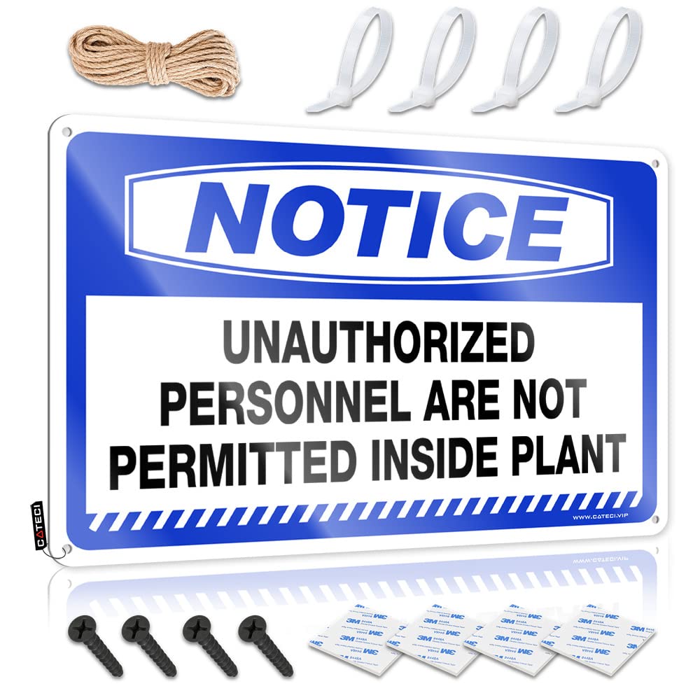 HELIOFORGE Bar Signs For Home Bar Funny Notice Unauthorized Personnel Are Not Permitted Inside Plant Tin Sign Wall Decor Metal Tin Sign Man Cave Rules(30X40CM)