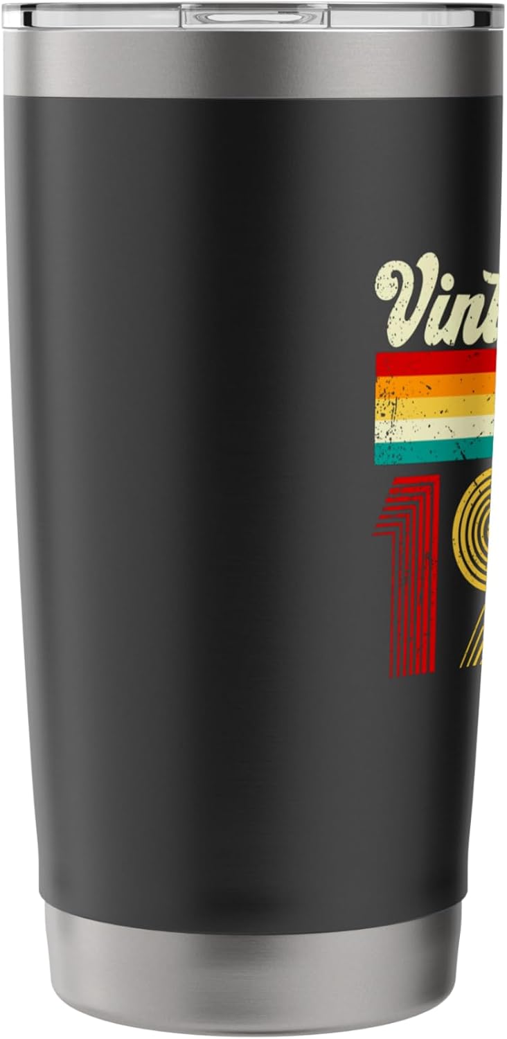 Vintage Born In 1946 Retro 80th Birthday Gifts 80 Years Old Stainless Steel Insulated Tumbler - Image 4