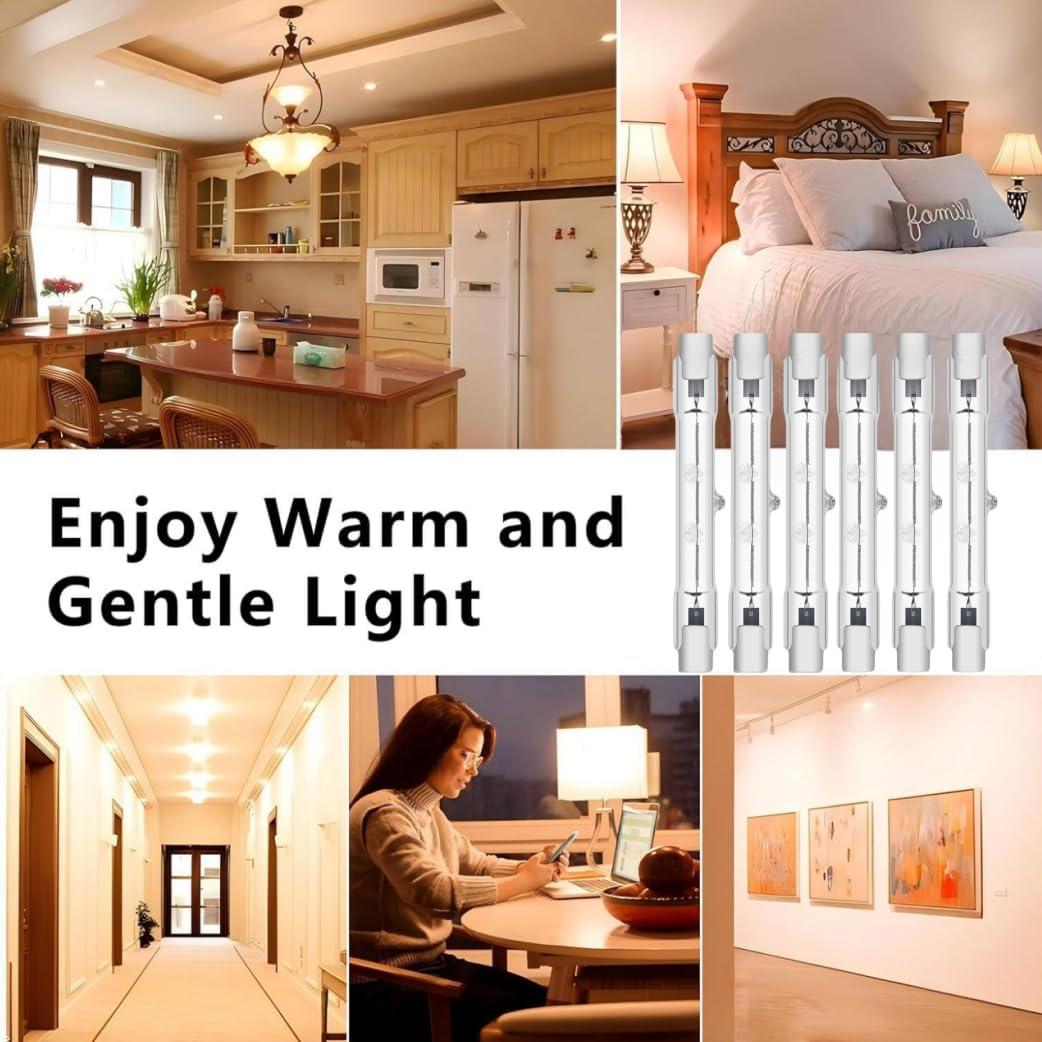 R7S Halogen Light Bulbs 120V 150W,6 Pack J78mm T3 J Type Halogen Bulbs, 3 Inch Long Double Ended Light Bulb for Work, Security,Landscape Lights, Dimmable
