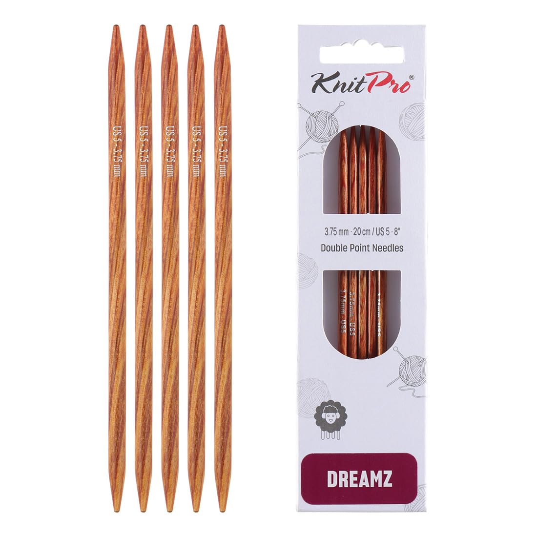 KnitPro Dreamz Double Pointed Needles 8" (20cm) | Size 3.75mm